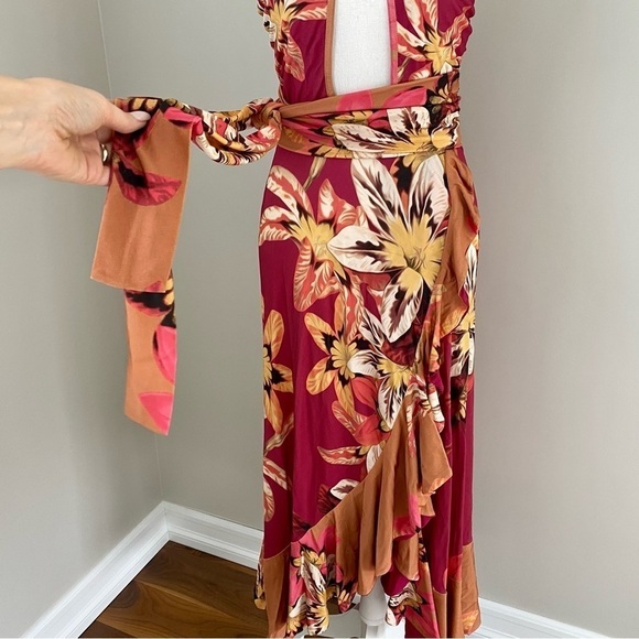 PatBO Carmen Floral Halter Wrap Dress Small - Picture 9 of 15